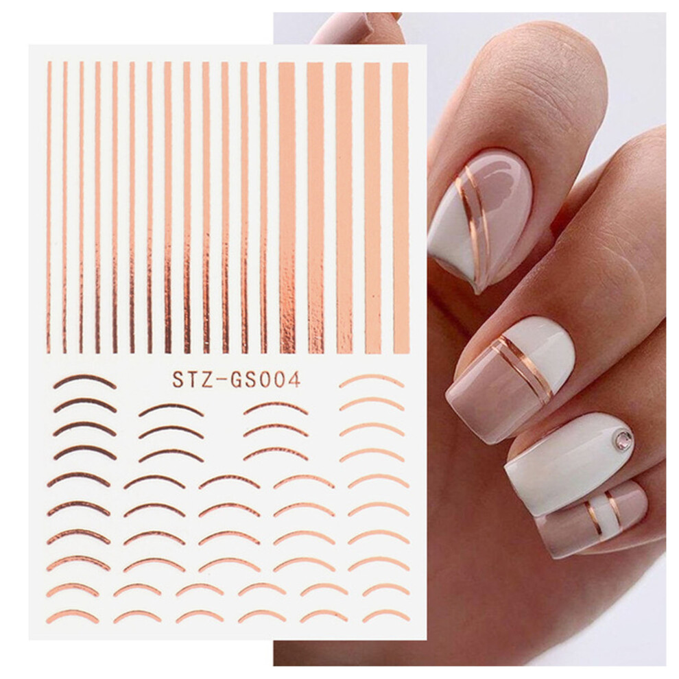 French Line Nail Art Stickers Decals Home Salon Exquisite Shiny Self Adhesive Nail Sticker Decoration