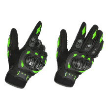 Grüne Nylon-Vollfinger-Fahrradhandschuhe mit Schweißloch, Outdoor-Motorradhandschuhe L