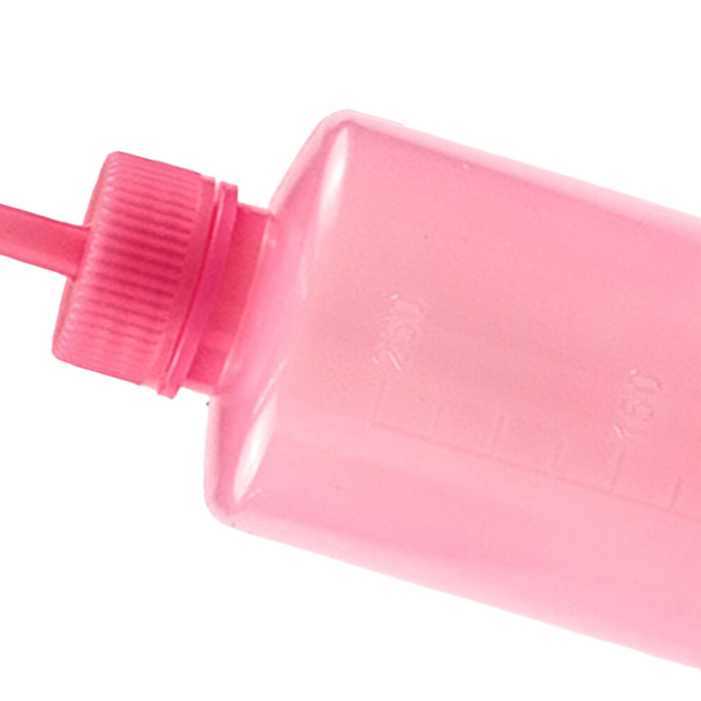Eyelash Cleaning Bottle Elbow Spout Leakage Proof Empty Plastic Squeeze Wash Bottle for Lash Extension Pink 250ml