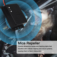 Car Under Hood Animal Repeller Rodent Rat Repellent Mice Repeller Deterrent Device with LED Strobe Light for Car Trunk RV Indoor Warehouse