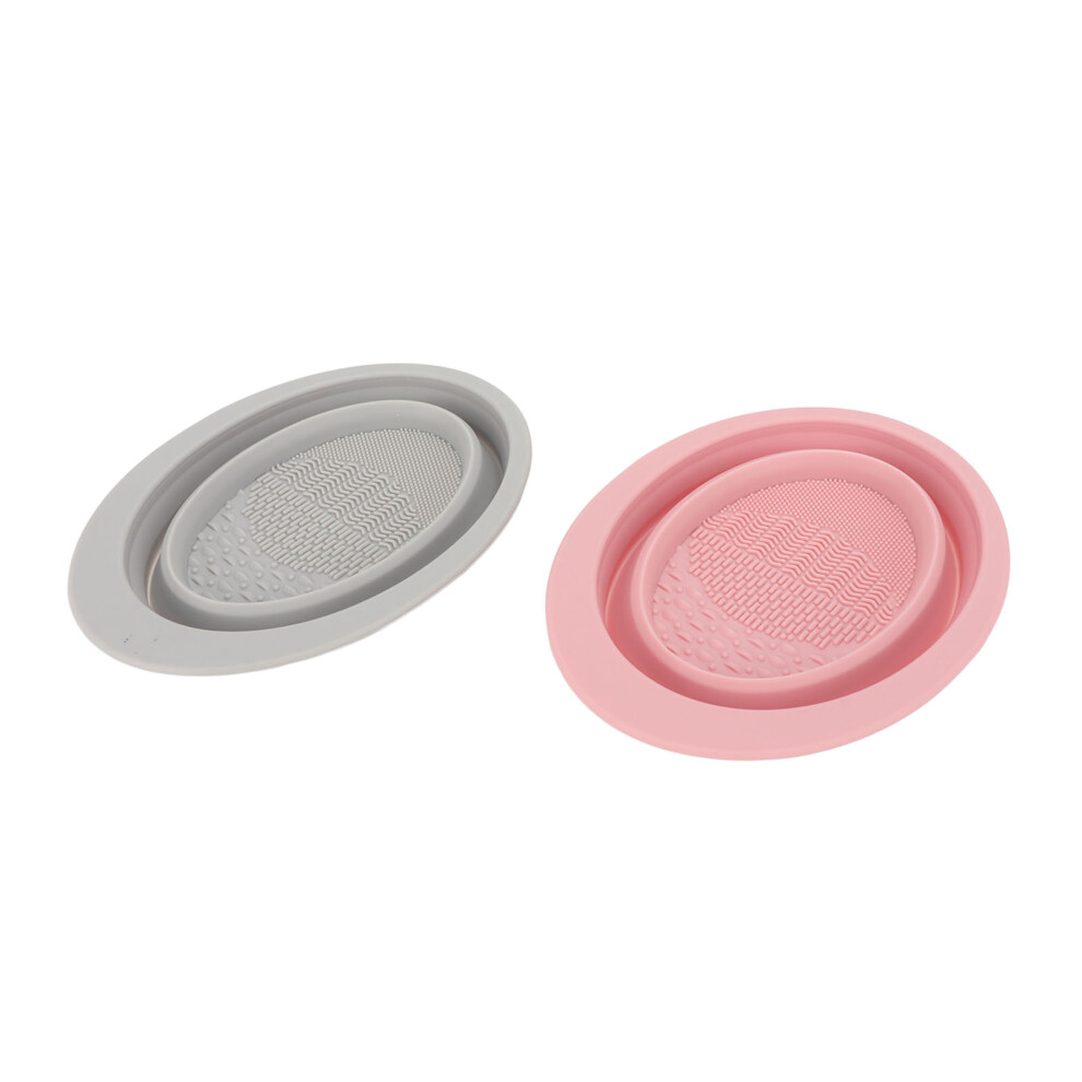 2Pcs Silicone Cosmetic Brush Cleaning Bowl Foldable Makeup Brush Cleaning Bowl for Makeup Brush Makeup Sponge