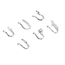 6 Stück Edelstahl Fake-Nasenringe Hula-Hoop, hypoallergenisch, verstellbar, silbern