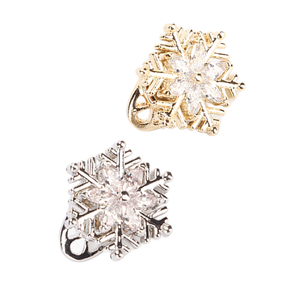 Snowflake Nail Decoration Rotatable Shiny Attractive Elegant 3D Christmas Nail Art Decor for Daily Holiday 2pcs