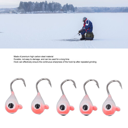 5 Stück Eisfischerringe 4MM Hochkohlenstoffstahl-Jigköder für Barsch 2