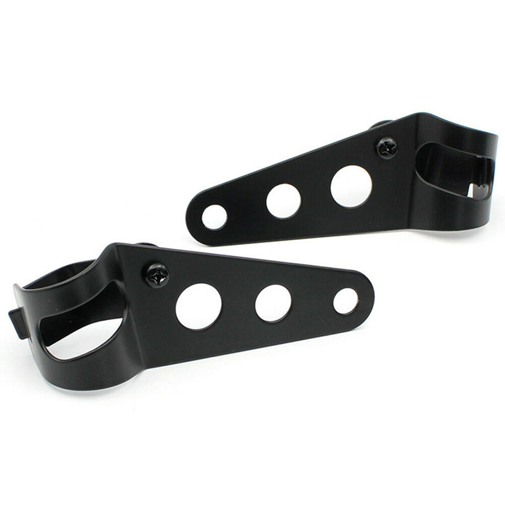 2 Pcs Motorcycle Headlight Bases Black Front Light Mounting Adjustable Bracket Clamp for 35â43mm Fork Ear-image-OPC-PHS8H7K-NEW