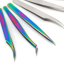 Eyelashes Extension Tweezer Curved Tip Tight Closure Alloy False Eyelashes Applicator Tool