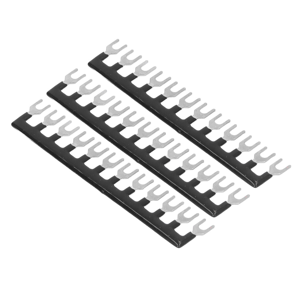 10Pcs Fork Type Terminal 8 Positions Barrier Strips Stripe Block With Pre Insulated 400V 15A Black Tb-1512 4961318143512