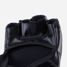 Halbfingert Kickboxhandschuhe für Männer, Frauen, Erwachsene, Schwarz PU-Leder