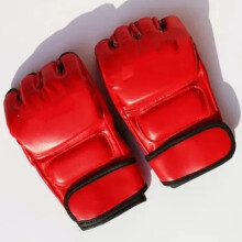 Unisex Rote MMA-Handschuhe Halbfinger-Boxhandschuhe mit EVA-Schaum für Kampftraining