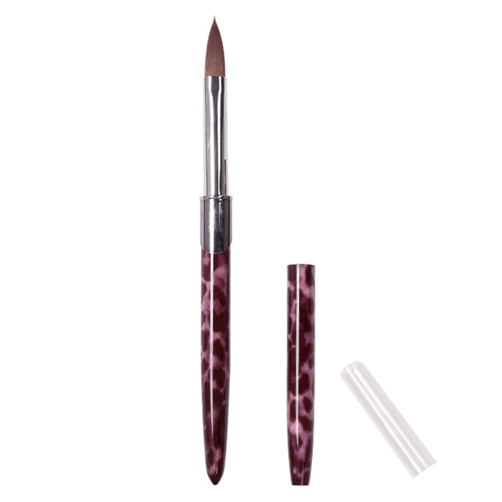 Acrylic Nail Brush Leopard Print Copper Pen Rod Stable Soft Nail Painting Drawing Brush for Salon Use