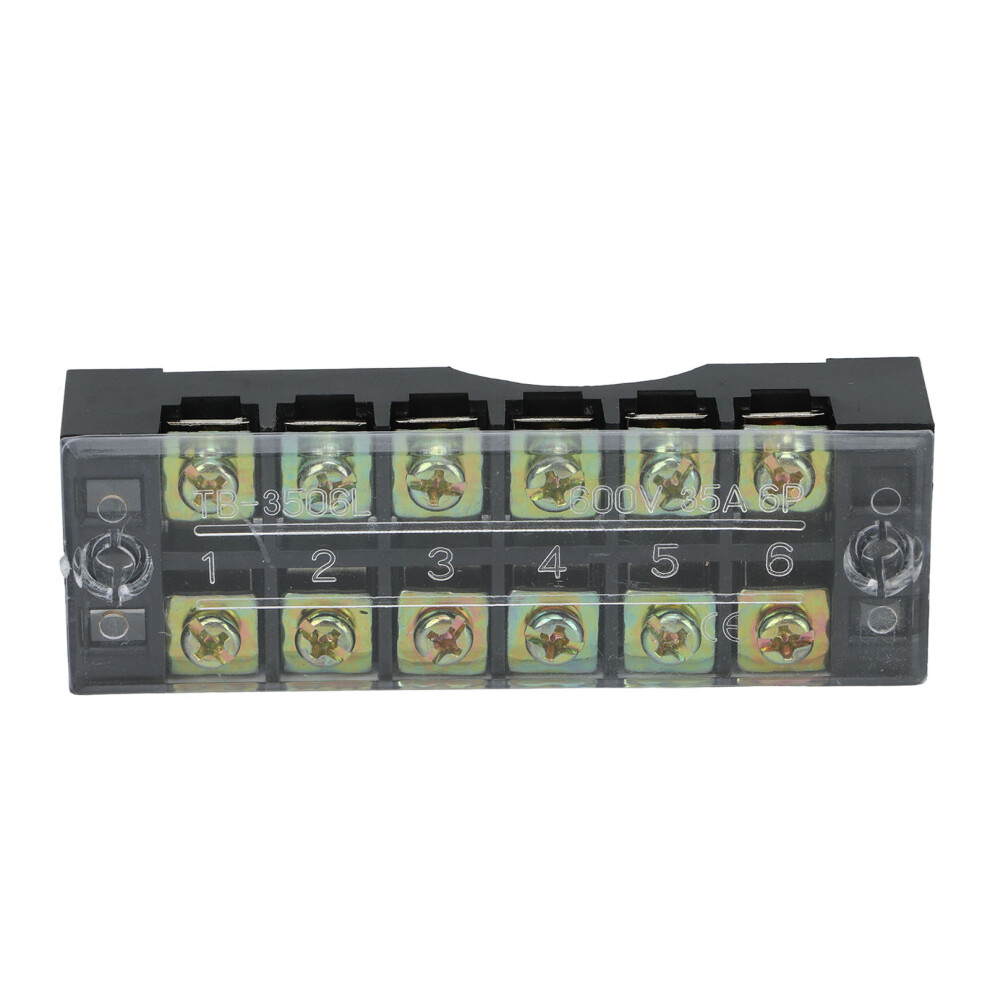4Pcs Terminal Strip Block Tb Fixed Large Current Copper Contactor Circuit Terminal Block 600V 35A 6 Positions 7901318144482