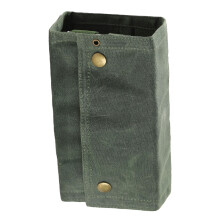 Outdoor Spice Bottle Bag Foldable 9 Pockets Portable Canvas Seasoning Jar Holder for Camping BBQ Picnic OD Green