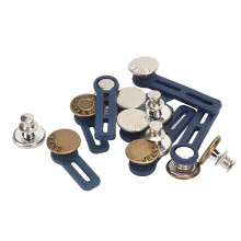 Hosen- und Rock-Knopfverlängerungen, 12 Stück, Metall-Silikon, weiches Ring-Set, abnehmbar