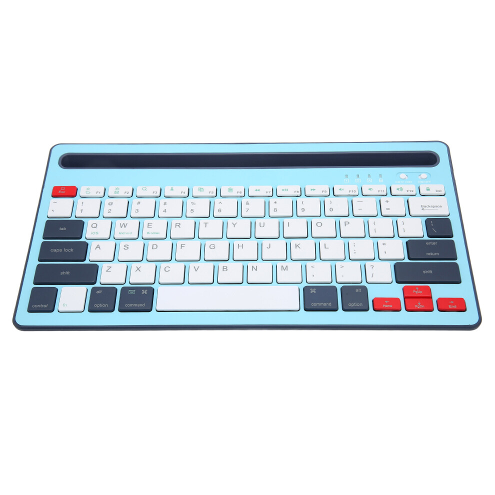 Wireless Tooth Keyboard Rechargeable Ergonomics Silent Keys Tablet Keyboard For Phones Sky Blue 7891318147814