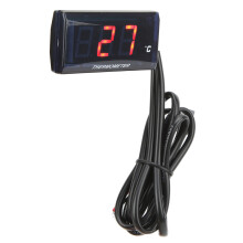 Motorcycle Digital Water Temperature Gauge Ultra Thin DC 12V LCD With 22mm Sensor Adapter for Most Motorbikes Red