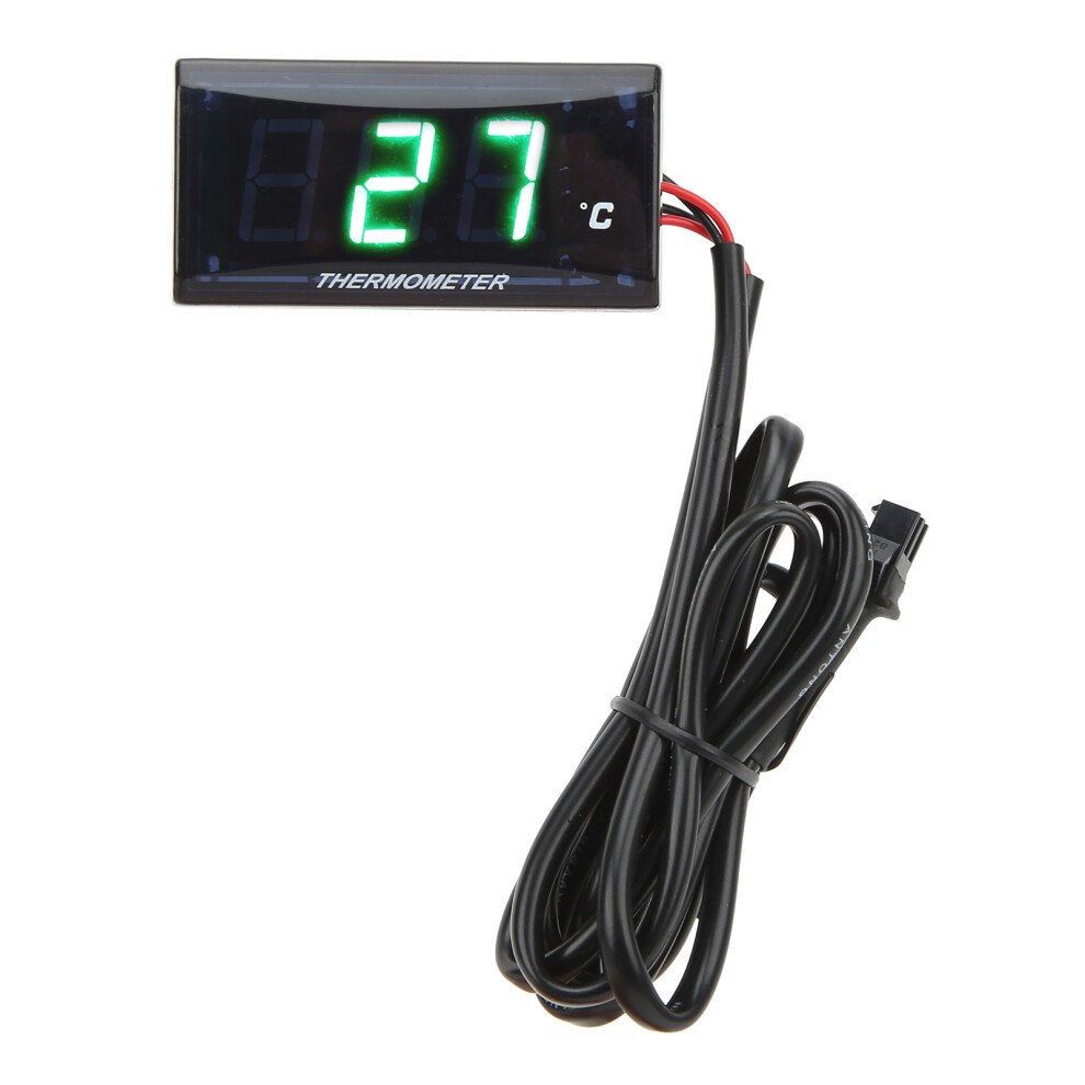 Motorcycle Digital Water Temperature Gauge Ultra Thin Dc 12V Lcd With 22Mm Sensor Adapter For Most Motorbikes Green 7611318148549