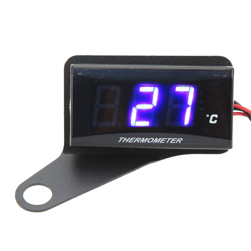 Motorcycle Digital Water Temperature Gauge Ultra Thin Dc 12V Lcd With 22Mm Sensor Adapter For Most Motorbikes Blue 7671318148536