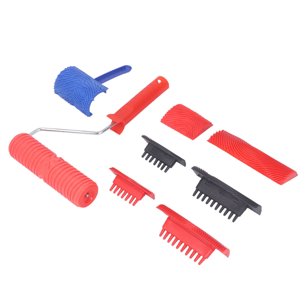 Wood Graining Roller With Handle Rubber Wood Pattern Texture Painting Tool Diy Art Paint Set 5081318149488