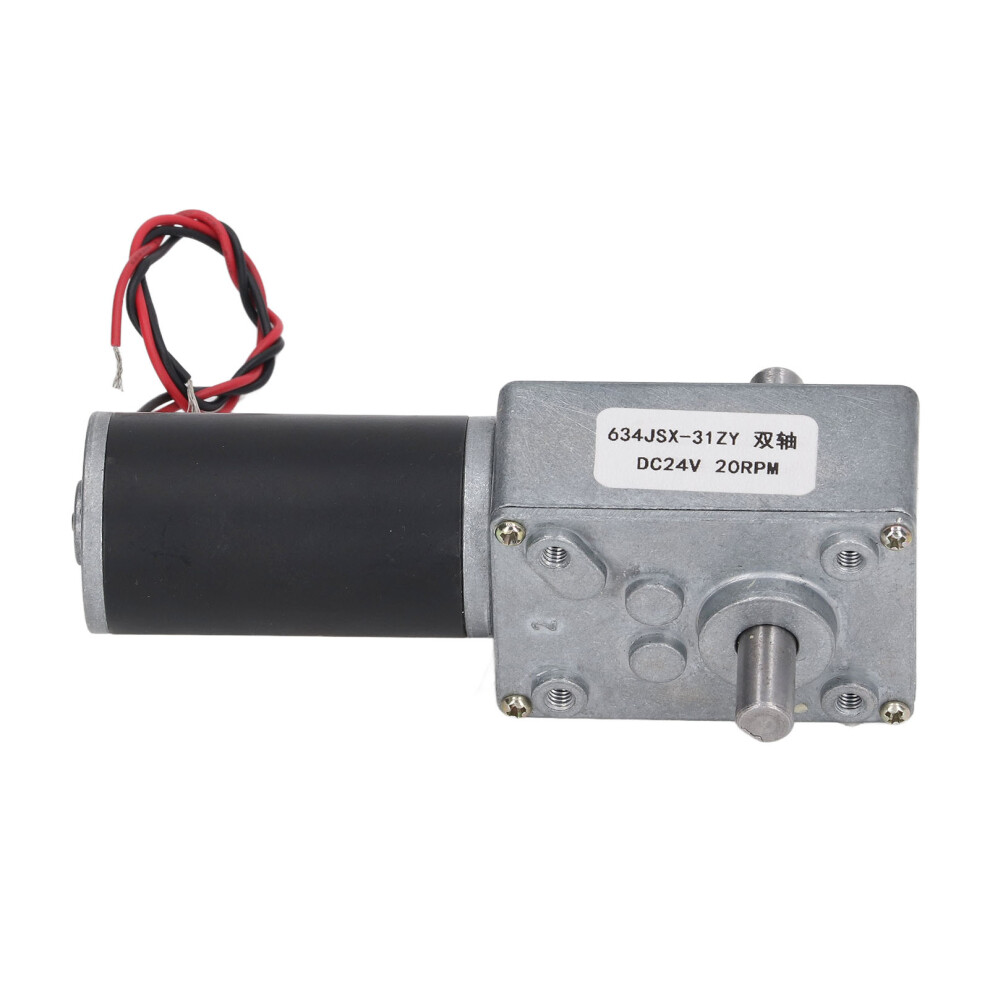 Gear Motor Dc 24V Speed Reduction Self Locking Dual Shaft Reversible Worm Geared Motor 20Rpm 3531318149688