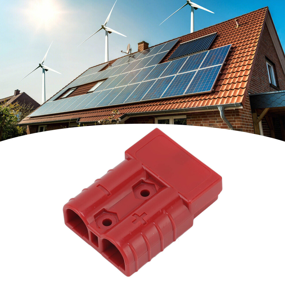 50A 600V Connector Double Pole High Current Power Supply Plug Connector For Solar Panel Dual Battery System Red 4621318150070