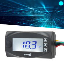 4 in 1 Motorcycle Digital Thermometer LCD Screen Engine Water Voltage Time Meter Universal DC12V 18mm Tee Adapter