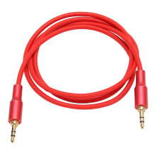 3,5-mm-Klinke zu Klinke AUX-Kabel, 1,0 m Nylon-gewebtes Soundkabel in Rot