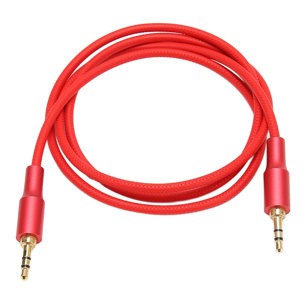 3.5Mm Male To Male Sound Aux Cable Professional Nylon Woven 3.5Mm Stereo Sound Cord For Earphones Car Speaker 3.3Ft Red 3551318153805