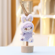 (Purple) Baby Plush Three Rabbit Keychain Pendant With Embroidery For Design Gift