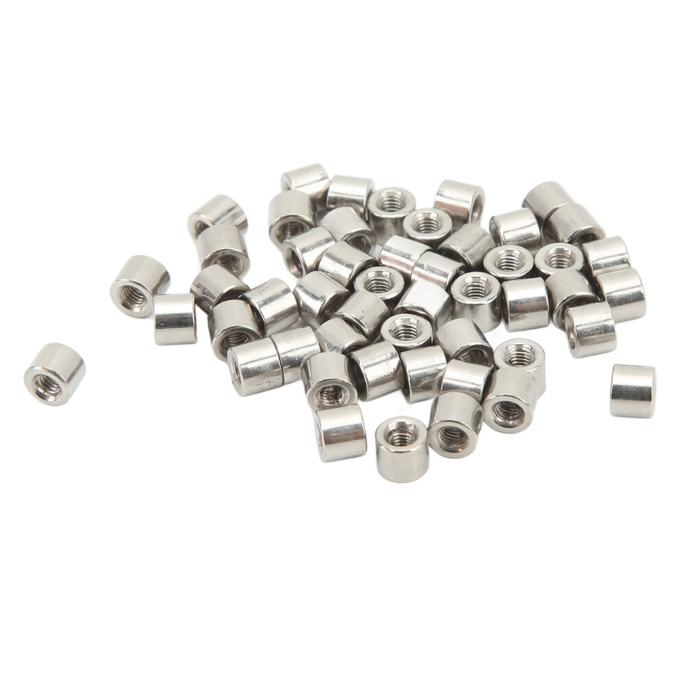 50Pcs Round Connector Nuts 304 Stainless Steel M3 Female Thread Cylindrical Coupling Nut 8021318156106
