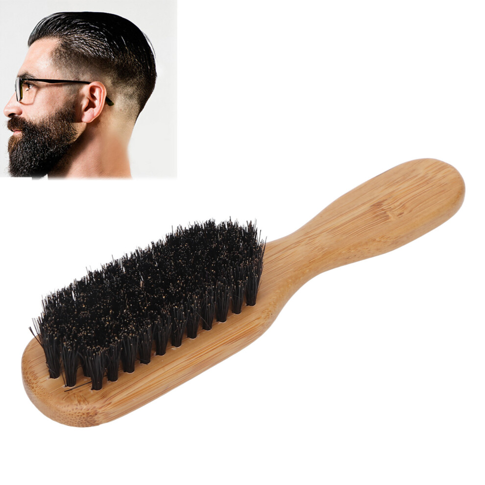 Beard Brush Reinforced Process Skin Friendly Soft Comfortable Ergonomic Bamboo Handle Portable Mens Hair Brush