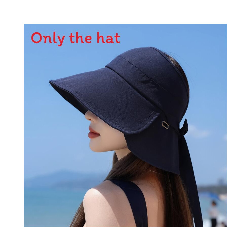 (Navy) Summer Wide Brimmed Sun Protection Hat With Bow Decoration For Outdoor Daily-image-OPC-PHS8MTV-NEW