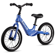 (Blue) 14 Inch Kids Balance Bike with PU Tires and Magnesium Alloy Frame, Lightweight No Pedal Training Bicycle