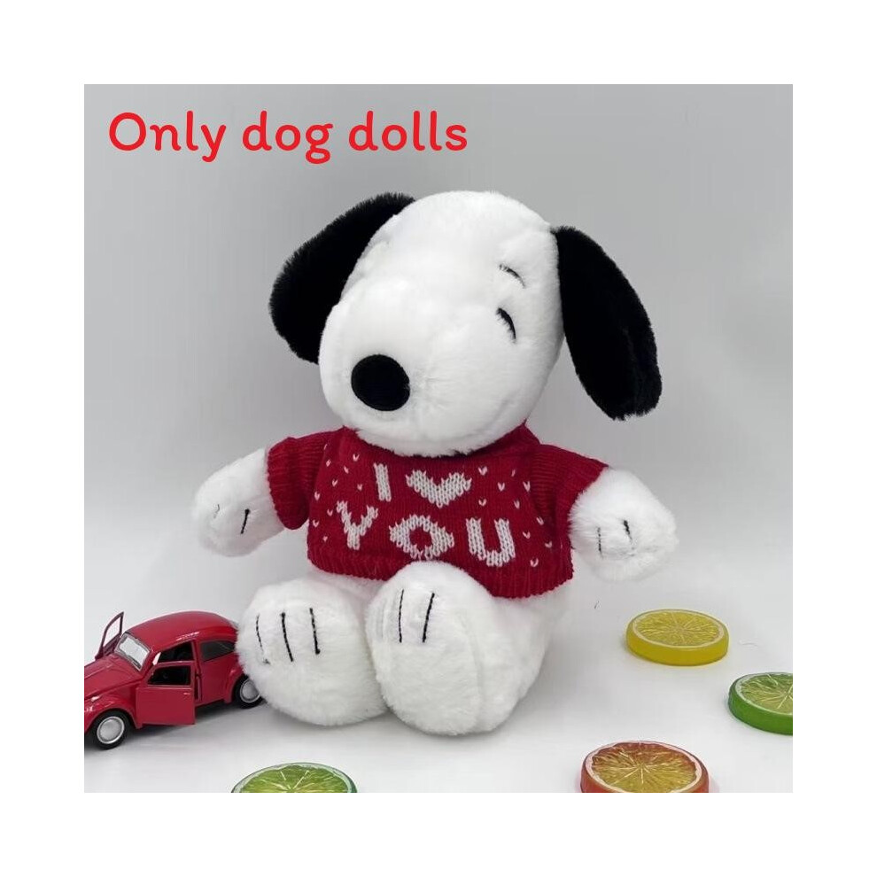 (Red ) Dog Snoopy Cuter Plush Doll With Letter Embroidered Sweater Design Gift Kids For