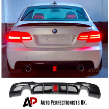 For BMW 3 Series 335i Style E92 E93 M Sport Rear Valance Diffuser + LED