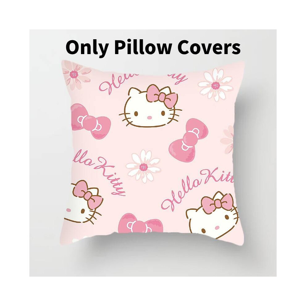 (Hello Kitty G)Housse de coussin décorative Sanrio Hello Kitty rose fille dortoir salon fournitures
