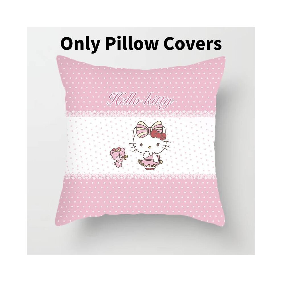 (Hello Kitty H)Housse de coussin décorative Sanrio Hello Kitty rose fille dortoir salon fournitures
