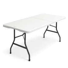 6ft Folding Trestle Table White Party Picnic BBQ Carry Outdoor Stall