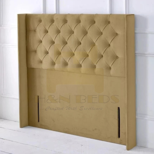 (Mink Plush, Single 3ft) 54" Wingback Headboard for Divan Bed