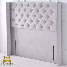 (Silver Plush, Supper King 6ft) 54" Wingback Headboard for Divan Bed