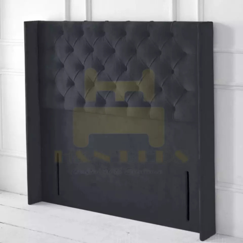 (Steel Plush, Single 3ft) 54" Wingback Headboard for Divan Bed