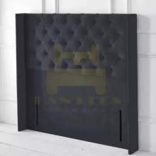 (Steel Plush, Small Double 4ft) 54" Wingback Headboard for Divan Bed