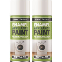 2 x 400ml Enamel Appliance Spray Paint White Gloss Enamel Coating