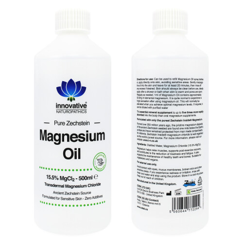 Pure Magnesium Chloride, Sensitive Skin Formula, 500ml Bottle 2