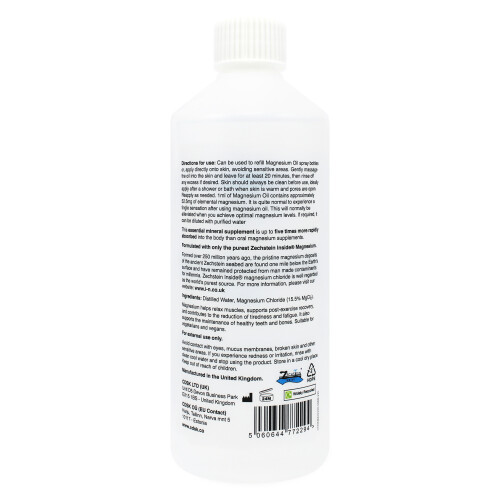 Pure Magnesium Chloride, Sensitive Skin Formula, 500ml Bottle 1