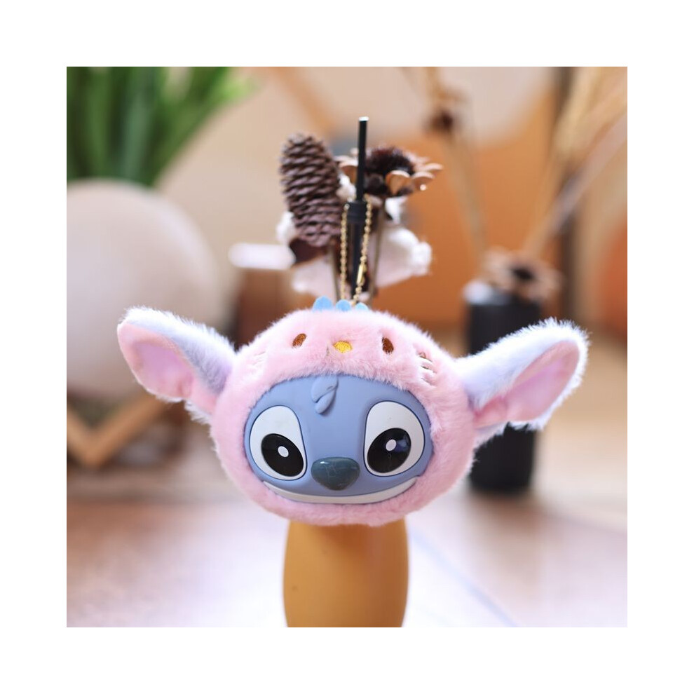(Pink)Lilo Stitch Peluche Porte-clés Personnage Poupée Peluche Courte Matière Décoration Sac