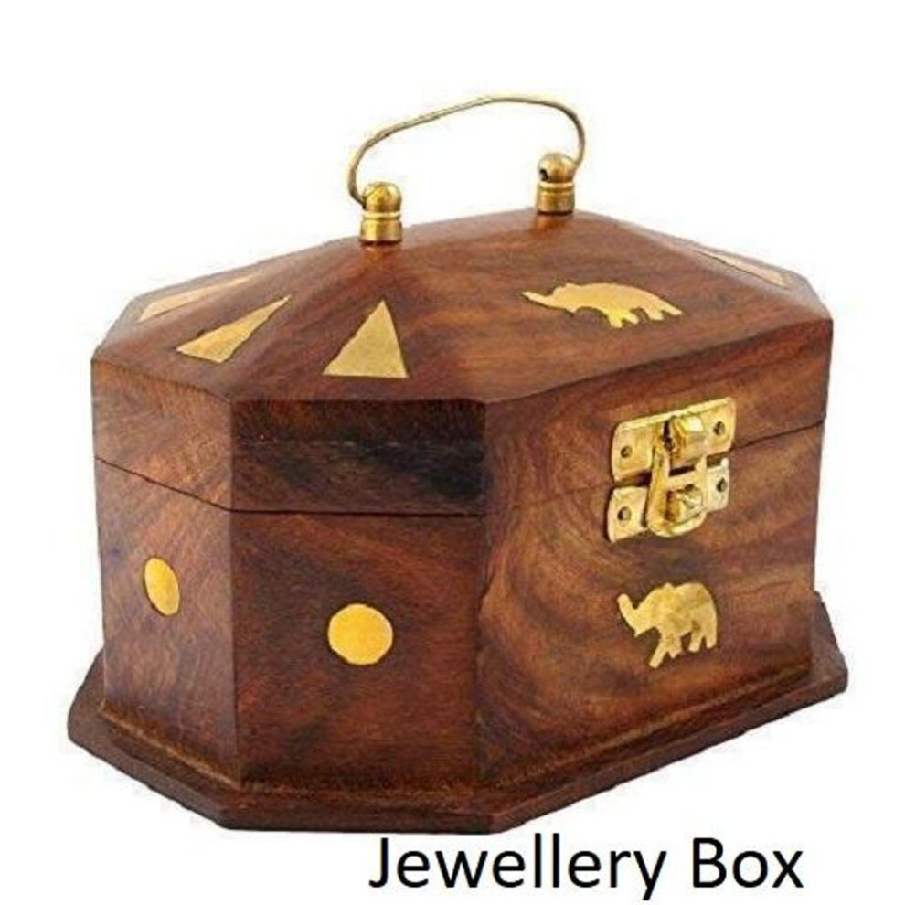 Wooden Jewellery Box Makeup And Organizer Women Ring Storage,ear Ring Bracelet,multipurpose Usage - Elephant Decor
