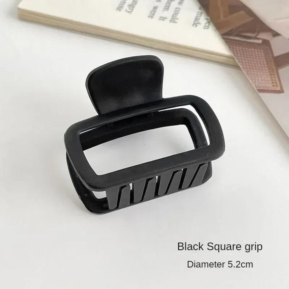 (black) Small Hair Claw Clips Women Girls 5.2cm Square High Ponytail Clip Clamp Korean Simple Matte Non Slip Hair Styling Accessories