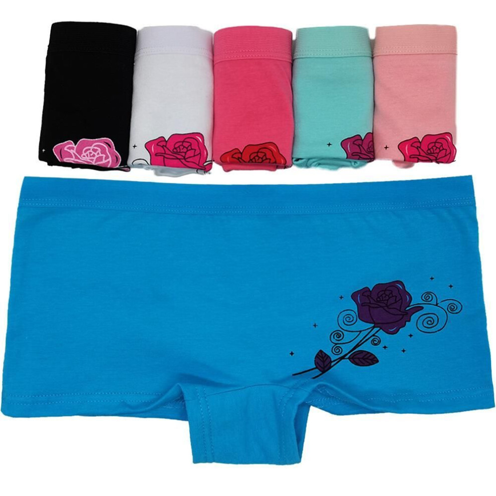 (L) Cotton Underwear Women Girls Shorts Boxers Briefs Cute Floral Boyshorts Ladies Panties Knickers M L Xl 6 Pcs/lot