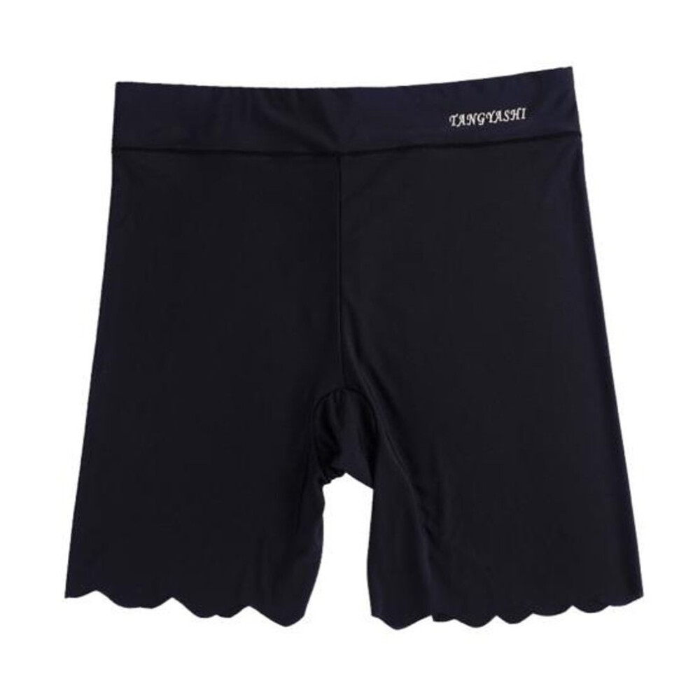 (black, L) Boxer Shorts Slim Fit Solid Color Stretchy Flat Angle High Waist Privacy Protection Thin Long Leg Seamless Boyshorts Daily Garment