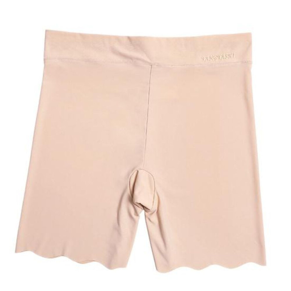 (champagne, 2XL) Boxer Shorts Slim Fit Solid Color Stretchy Flat Angle High Waist Privacy Protection Thin Long Leg Seamless Boyshorts Daily Garment